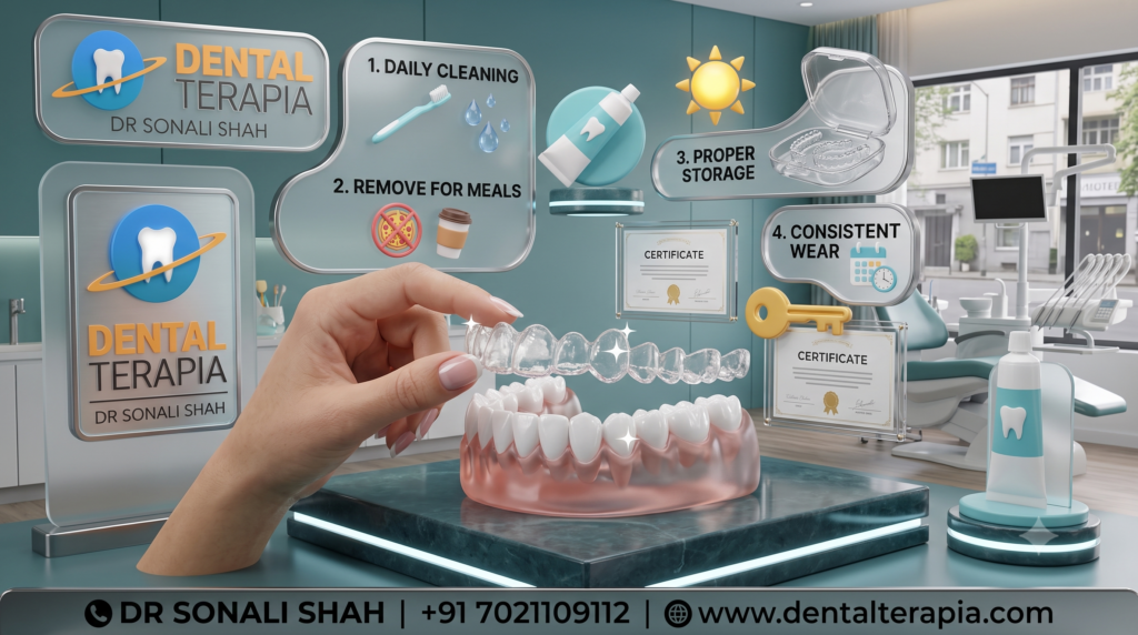 How to take care of Invisible braces - Dr Sonali Shah Dr sonali shah