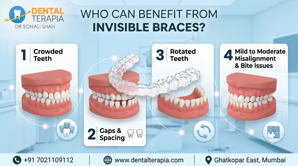 Who can benefit from Invisible braces - Dr Sonali Shah Dr sonali shah